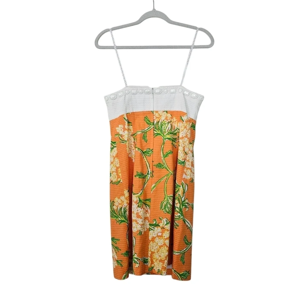 LILLY PULITZER nectar orange Lace on the Docks strapless Bowen dress Size 2 - Picture 3 of 9